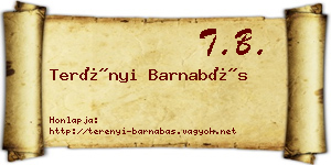 Terényi Barnabás névjegykártya