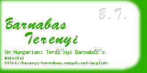 barnabas terenyi business card